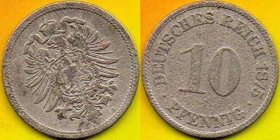 NIEMCY 10 Pfennig 1875 r. A