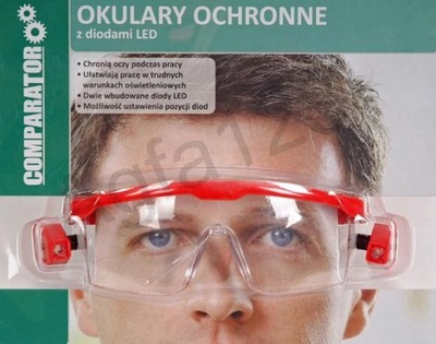 OKULARY OCHRONNE Z DIODAMI LED OKAZJA