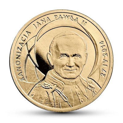 Moneta 2 zł Kanonizacja Jana Pawła II
