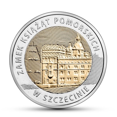 Moneta 5 zł Zamek Książąt Pomorskich w Szczecinie