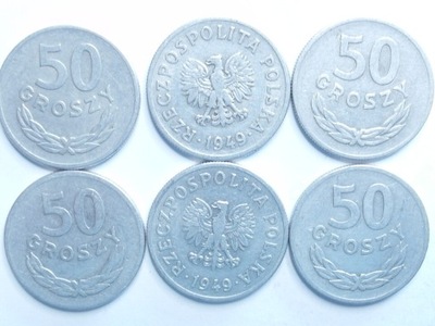 Moneta 50 gr groszy 1949 r b. ładne