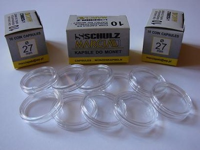 KAPSLE NA MONETY 10 sztuk 27 mm