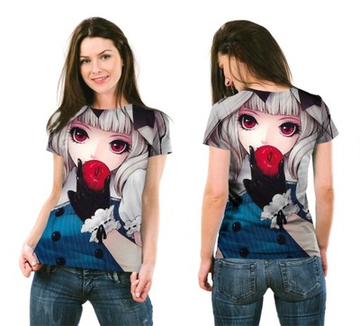 TRIČKO FULLPRINT T-shirt ANIME S POTLAČ 3D JABLKO