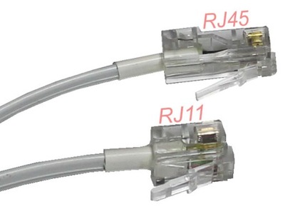 Przewód Kabel Redukcja RJ45 na RJ11 -1,5m biały