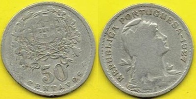PORTUGALIA 50 Centavos 1927 r.