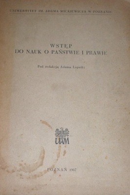 WSTĘP DO NAUK O PAŃSTWIE I PRAWIE
