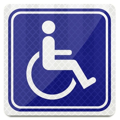 Znak Niepełnosprawny DLA PRZEWOŹNIKÓW Odblask 20cm
