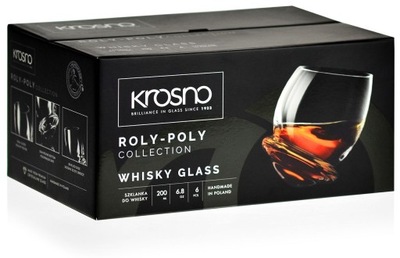 Krosno Roly-Poly Bicchieri da whisky brandy rum, Set 6, 200 ml, Lavastoviglie