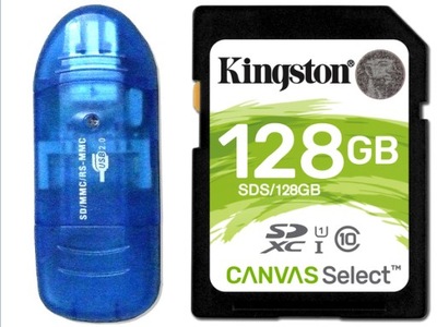 Karta KINGSTON SD 128GB CLASS 10 UHS 45MB/s + USB