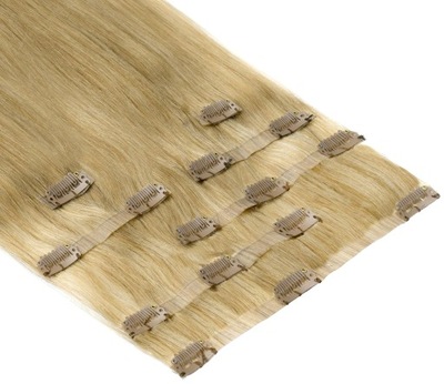 BEZSZWOWE CLIP-IN WŁOSY NATURALNE DOCZEPIANE NA SPINKACH 7 TAŚM 50 CM