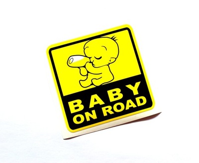 BABY ON ROAD naklejka sticker UWAGA DZIECKO