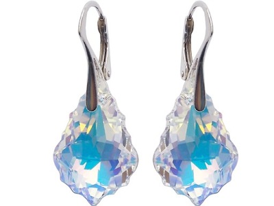 KOLCZYKI SREBRNE Z KRYSZTAŁAMI SWAROVSKI B22 CAB
