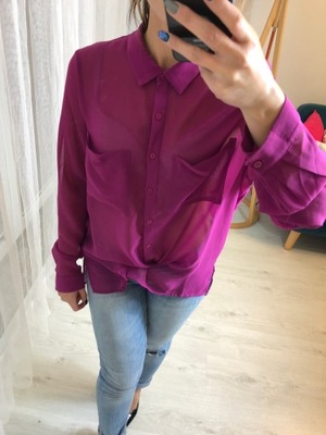 Koszula mgielka fioletowa purpurowa Zara Bershka