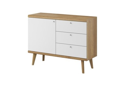 KOMODA SKANDYNAWSKA RICA SZ107cm Dąb Riviera+Biały