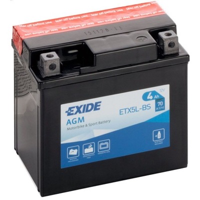 BATTERY EXIDE ETX5L-BS YTX5L-BS 12V 4AH - milautoparts-fr.ukrlive.com