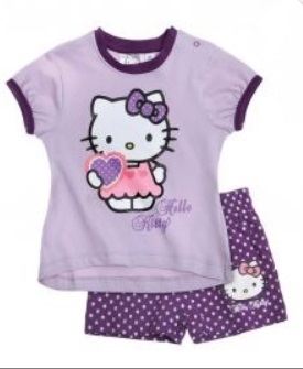 Hello Kitty Komplet koszulka i spodenki fiolet 62