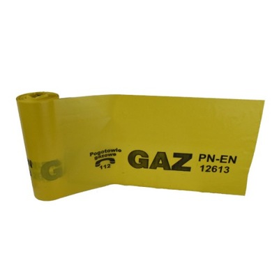 Taśma ostrzegawcza lokalizacyjna żółta 30cm GAZ