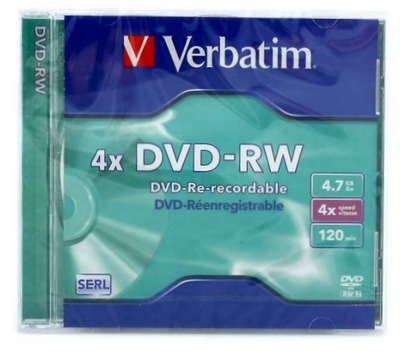 VERBATIM DVD-RW 4,7GB 4x 1 sztuka jewel case SERL