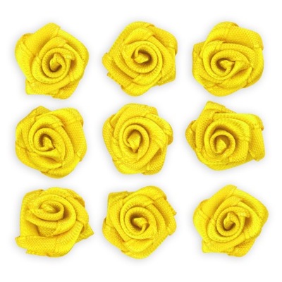 kwiaty aplikacje róże kwiatki różyczki 1,5cm 10szt żółte