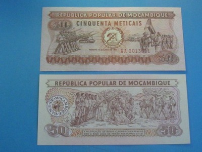Mozambik 50 Meticais AA ! 1980 P-125 UNC Niski nr!