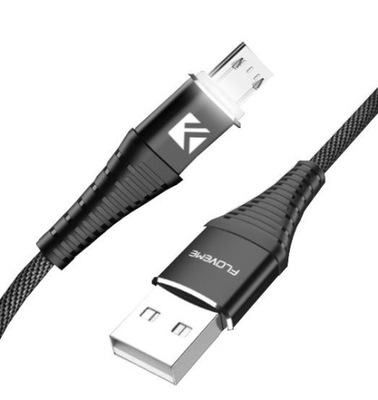 Przewód kabel Micro USB Podświetlany 1m Czarny