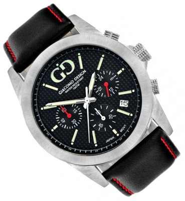 Chronograf męski zegarek klasyczny na pasku Giacomo Design GD04001 +GRAWER