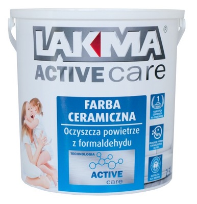 LAKMA ACTIVE CARE Farba Ceramiczna Ścienna Plamoodporna Matowa Biała 2,5L