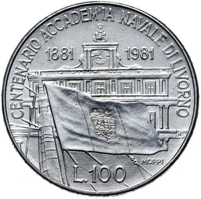 Włochy - moneta - 100 Lir 1981 - AKADEMIA MORSKA