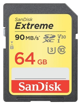 SANDISK 64GB SD SDHC SDXC EXTREME HD UHS-1 +90MB/s