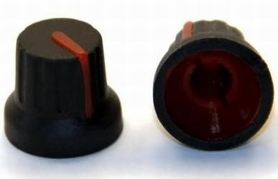 Gałka czarna GCz16 czerwony wskaźnik 16mm