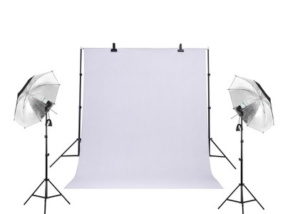 Zestaw STUDIO białe tło 1.6x3m oświetlenie 2x425w