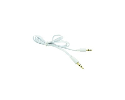 Kabel płaski jack 3,5mm 1m biały PŁASKI KAB5a