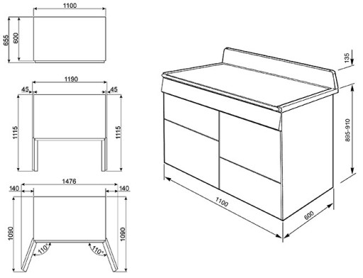 Газоэлектрическая кухня Smeg TR4110P1