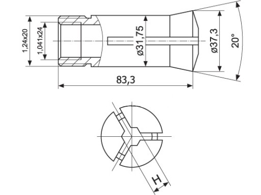 РАЗЪЕМНАЯ ГОЛОВКА 5C, 6-УГЛОВАЯ, ВТУЛКА 14 ММ