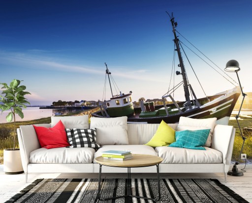 3D фотообои рыбацкая лодка море 208x146 F00561