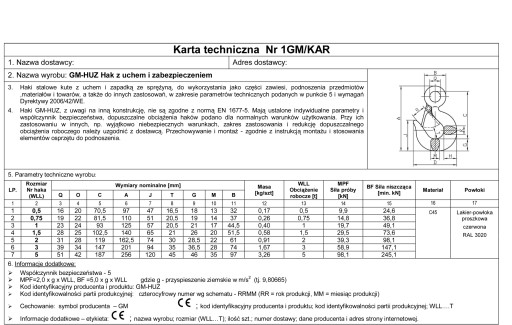 Крюк с ушком и защитой - сертифицирован 2000 кг.