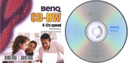 BenQ CD-RW x4-x12 Япония перезаписываемый 1 шт. конверт для компакт-диска