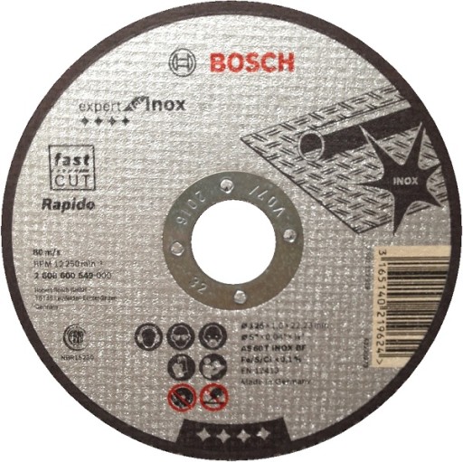 КОРУНДОВЫЙ ДИСК BOSCH ДЛЯ INOX МЕТАЛЛА 125х1мм