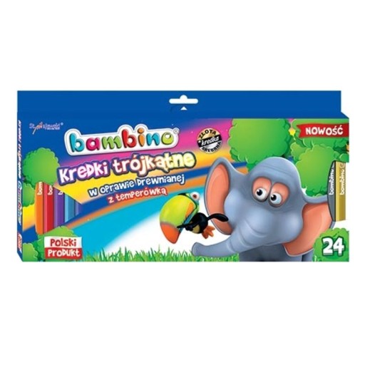 BAMBINO Kredki trójkątne w oprawie drewnianej 24 k