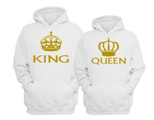 Толстовки для пар QUEEN и KING ZŁOTY