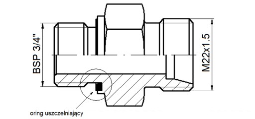 ПРЯМОЕ СОЕДИНЕНИЕ ED BB G3/4 - ГИДРОЛИДЕР M22x1,5