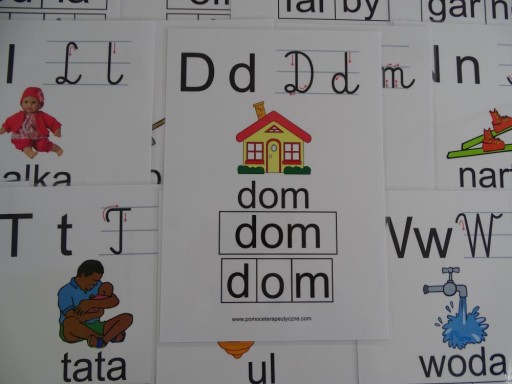 Alfabet karty edukacyjne wer2 z kierunkiem pisania