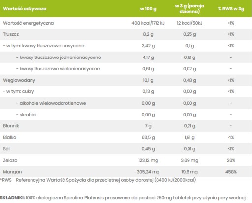 СПИРУЛИНА PLATENSIS ECO BIO 1200TAB ПО 250 мг ДЕТОКС