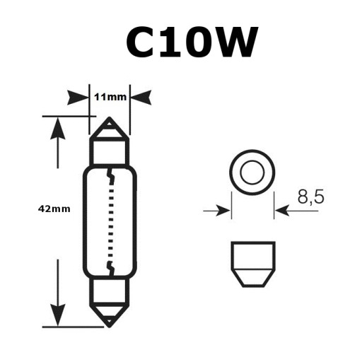 C10W 12В OSRAM СТЕКЛЯННАЯ ЛАМПОЧКА