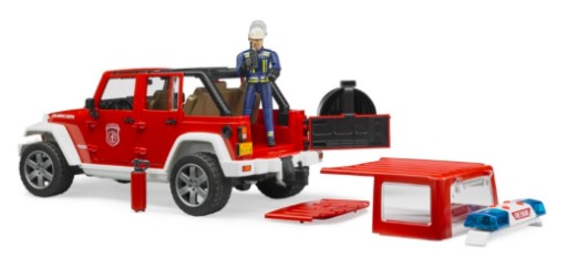 BRUDER 02528 Jeep Wrangler FIRE BRITAIN со статуэткой