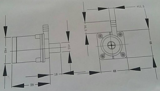 НАСОС ЖИДКОЙ ВОДЫ 600Л/Ч 12В ARDUINO