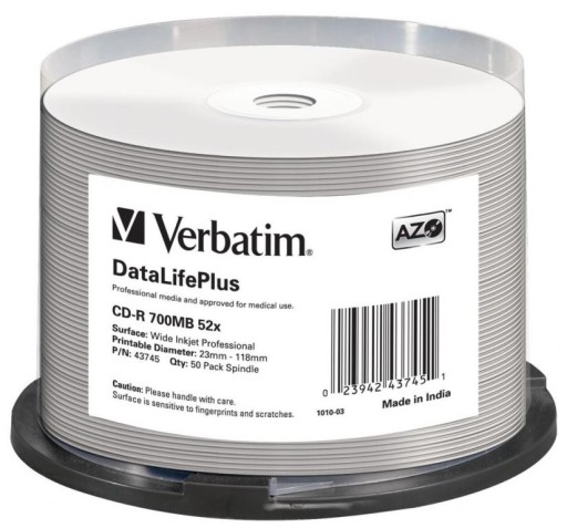 VERBATIM CD-R ДЛЯ ПЕЧАТИ торт50 NO ID Professional