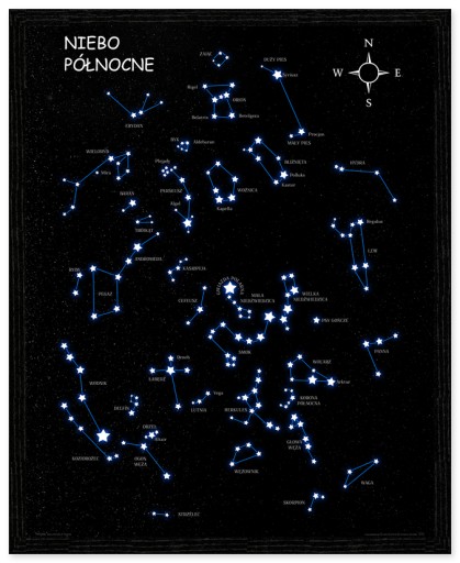 Созвездие звезд северного неба - постер 40х50см