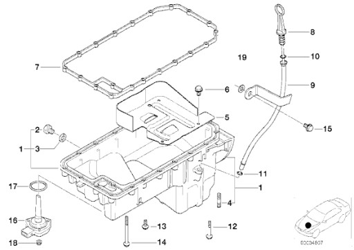 Щуп уровня масла BMW E36 E46 Z3 316i 318i M43