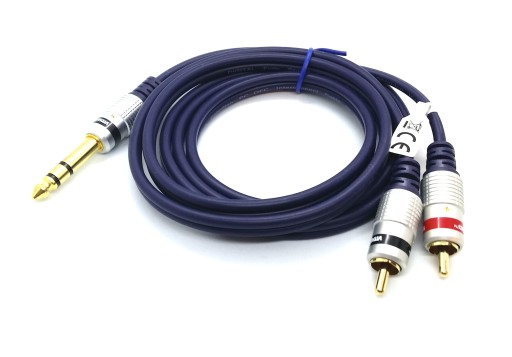 Przyłącze 2xRCA CHINCH NA wtyk JACK6,3 STEREO 1,5m